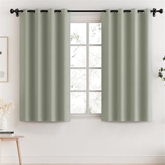 100% Blackout Curtains for Bedroom Thermal Insulated Blackout Curtains 45 inch - Picture 7 of 7